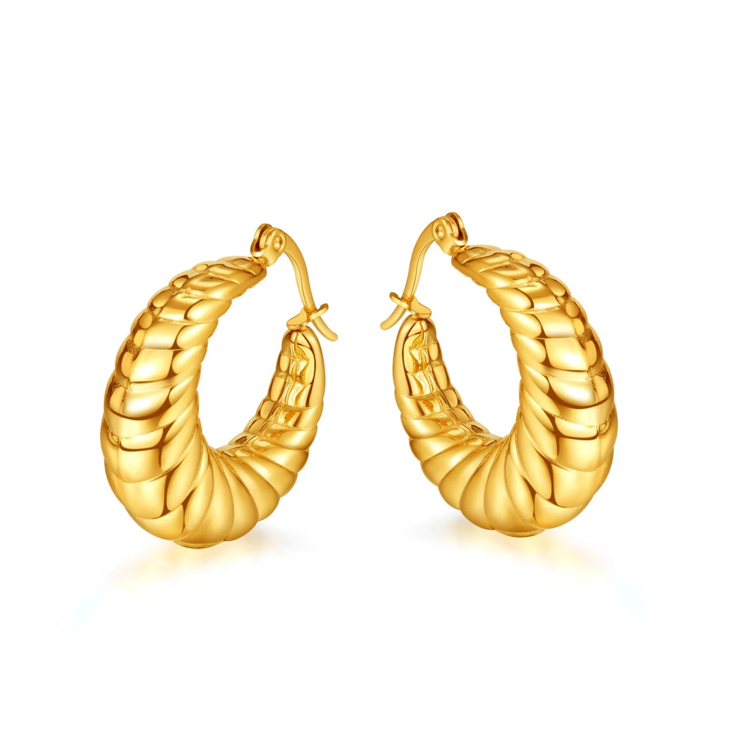 Cheap Wholesale Accessories Jewelry Women Steel Simple Gold Hoop Earrings Tarnish Free