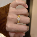 Aimgal Retro Oval Cocktail Ring: 5A Zircon on 18K Gold-Plated S925 Silver Luxury Trendy for Women Fine Jewelry