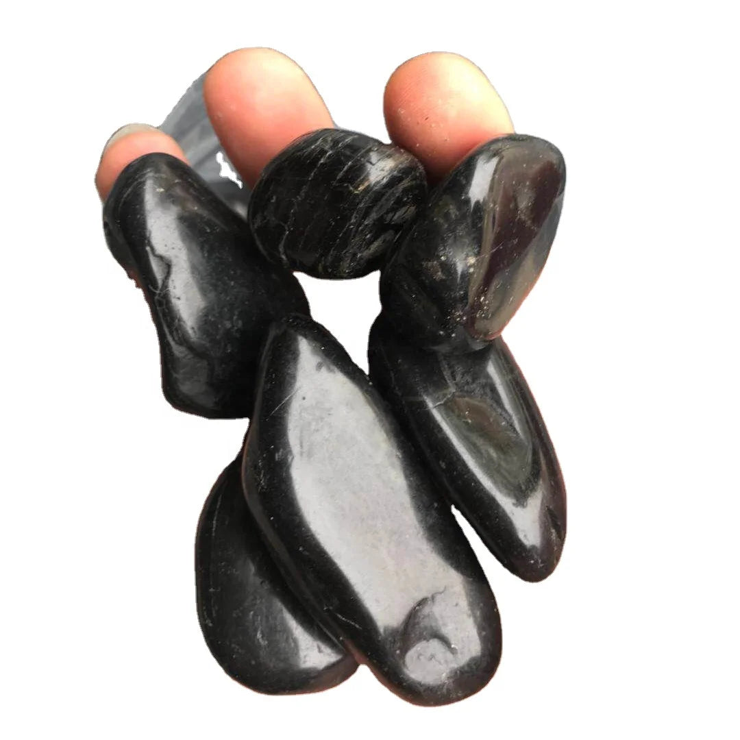 Landscaping 3-5cm High Polished River Rock Black Pebble Stone