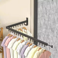 R1017 Stainless Steel Clothes Hangers Wall Mount Balcony Quilt Drying Clothes Rack Folding Hook Style Clothes Hanger