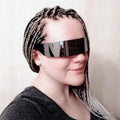 Wholesale Futuristic Wrap Around Punk Sunglasses One Piece Lens Party Glasses for Men Women