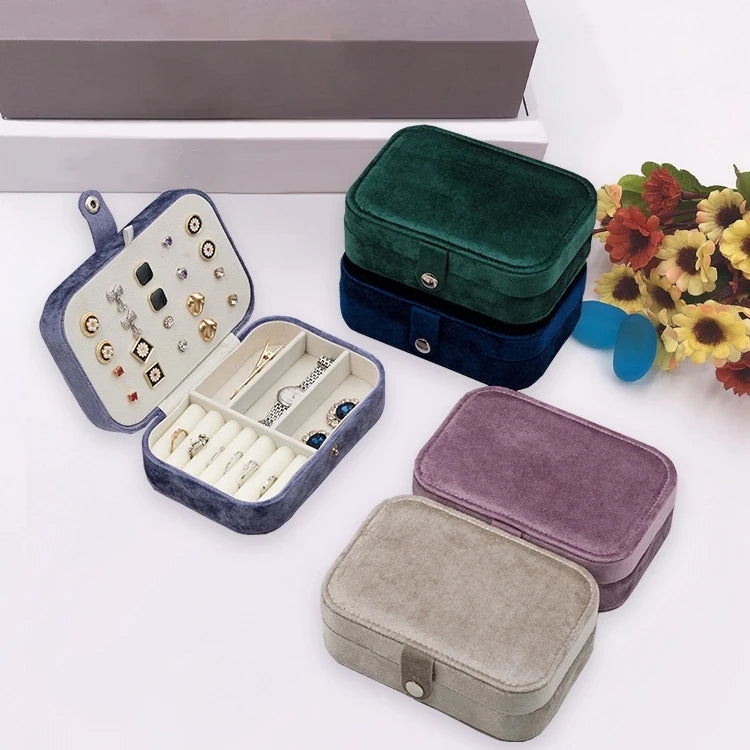 Jewelry Organizer Storage Rings Earrings Necklace Lipstick Jewellery case Luxury Velvet Jewelry Box Packing Wholesale