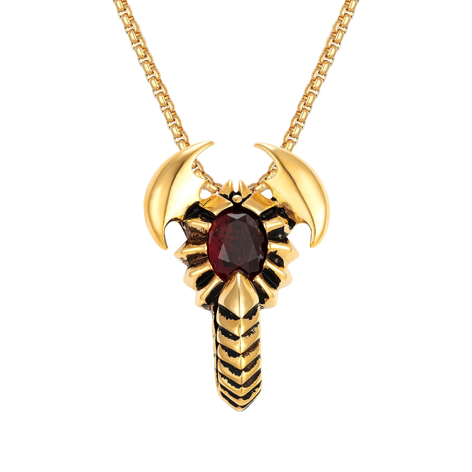 Fashion Man Pendant Necklace Jewelry Stainless Steel Gemstone Scorpion Silver Pendant Necklace for Man