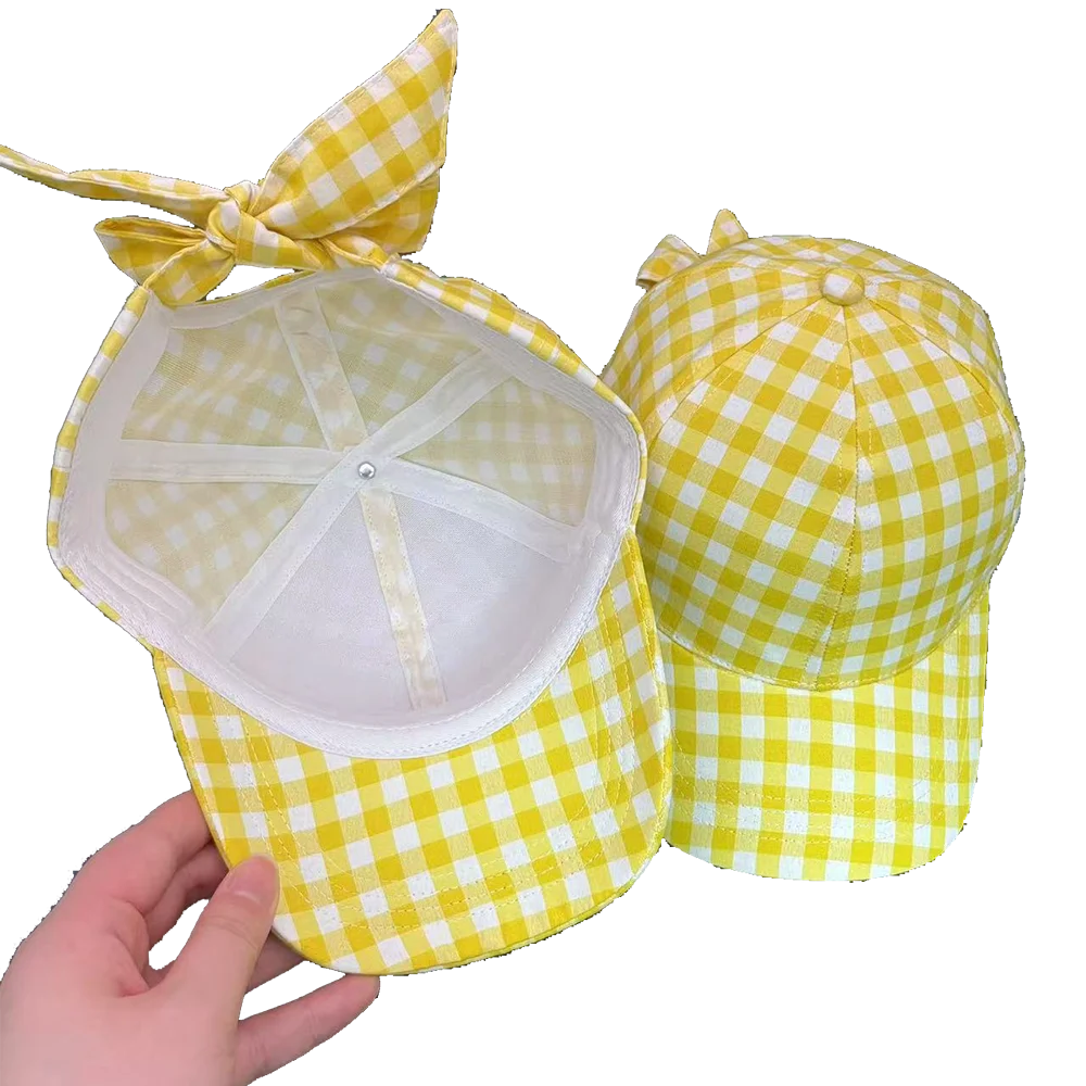 Baseball Cap Custom Logo Classic Sports Cap Structured Rope Plain Mesh Sunshade Outdoor Checkered Peaked Hat Sun protection