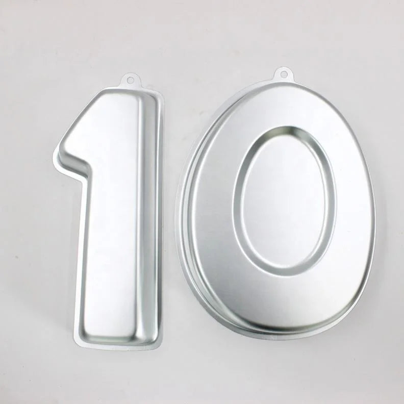 Wholesale Number 0-9 Birthday Cake Topper Aluminum Alloy Cake Molds Letter Molds