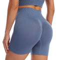 Women's High Waist Solid Color Fitness Workout Cycling Sports Yoga Shorts Seamless Tummy Control Butt Lift Tight Yoga Shorts