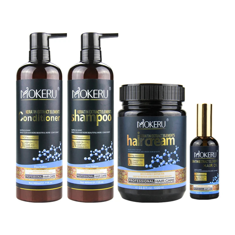 Custom Logo Renewal Smooth Brazilian Keratin Argan Oil Keratina Shampoo and Organic Cream Nourishing Treatment for Damaged Hair