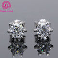 0.5ct 1ct 2ct Sterling Silver 925 Gold Plated Earrings Six Claws Prong Setting Fashion Earrings Moissanite Earrings