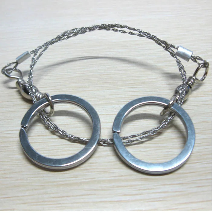 Custom Multi Universal Stainless Steel Wire Saw Rope Portable for Wood & Wild Survival Cutting