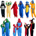 Flannel Pajamas One Piece Cosplay Suit Cartoon Costume Sleepwear Jumpsuit for Adults Kids