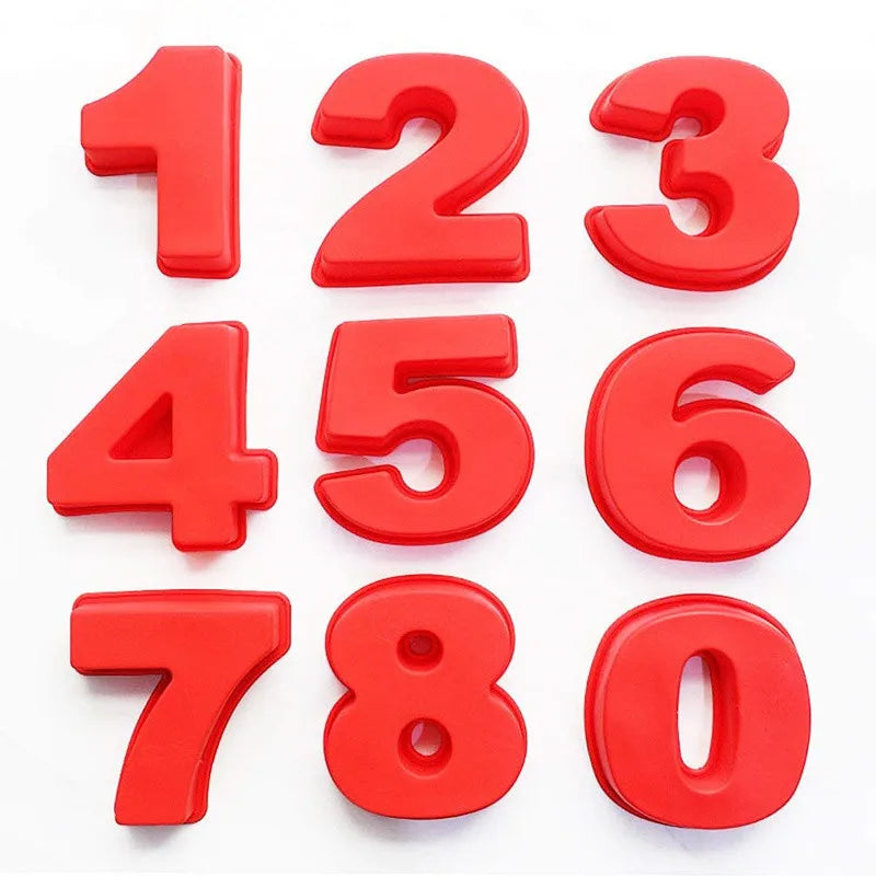 DIY Cake Decorations Molds Small 0-9 Numbers 4 Inch Silicone Number Cake Candle Molds Jelly Chocolate Moulds Candy Muffin Trays