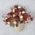Popular 21 Heads Mini Rose bunch Flower Cake Flower Decoration Silk Flowers Artificial