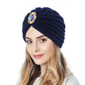Winter Women Beanie Diamond Knitted Turban Head Wrap Knitted Hat Warm Cap Crochet Hats