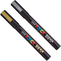 Posca PC-3M Paint Art Marker Pens - Fabric Glass Metal Pen - Gold & Silver UNI Posca Marker