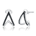 925 Sterling Silver Simple Geometry Stud Earrings for Women 2025 New Design Ear Pins Jewelry for Anniversary Gift SCE924 Brincos