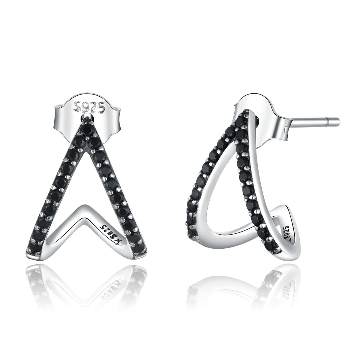 925 Sterling Silver Simple Geometry Stud Earrings for Women 2025 New Design Ear Pins Jewelry for Anniversary Gift SCE924 Brincos
