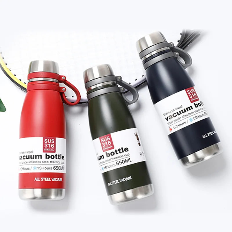 Outdoor Portable Vacuum Cola Bottle for Travel Thermos Double Wall 316 Stainless Steel Water Bottle