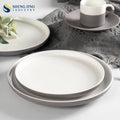 Luxury Gray Nordic Design Ceramic Porcelain Restaurant Tableware Hotel Modern Dinner Dishes Plates Crockery Catering Plate