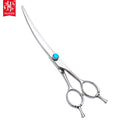 AR-D08 Professional Dog Grooming Scissors 7inch  Curved Dog Shear for Grooming Dog's Eyes/Face/Head/Body Hair Japan 440C