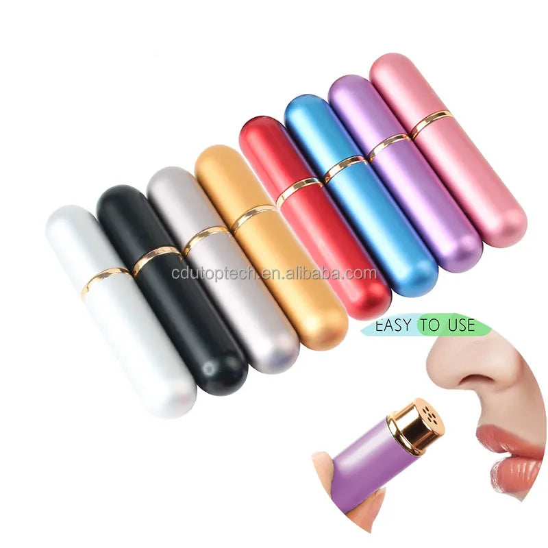 10 Colors Essential Oils Aromatherapy Aluminum Nasal Inhaler Tube Bottle Empty Metal Aluminum Inhalers With FREE Wicks