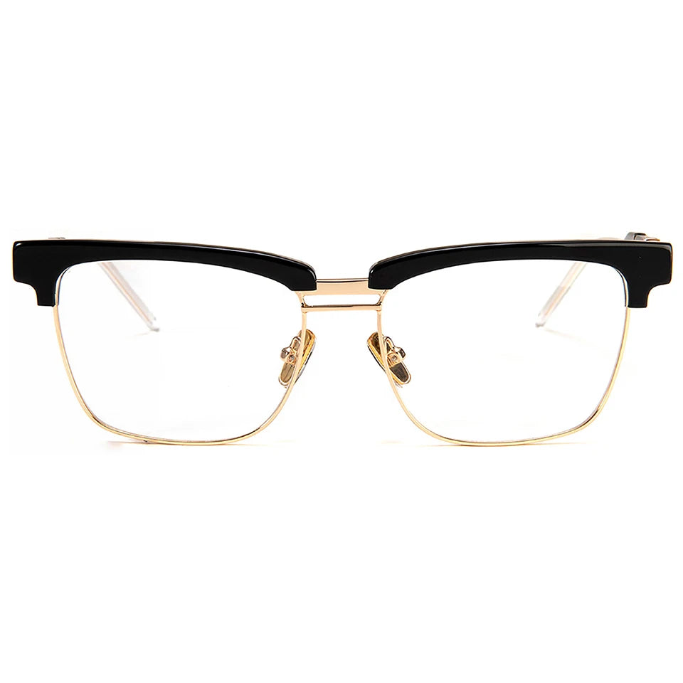 New Fashion Custom Logo Unisex Eyewear Acetate Metal Optical Frame Square Glasses Prescription Eyeglass Frame All Face Shapes 2