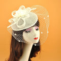 Genya Vintage Fascinator Hat Mix Colors Mesh Face Veil Hat Headwear and Lace Bride Veils for Tea Party Wedding