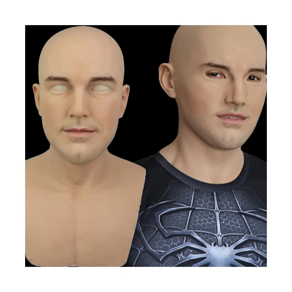 Customized Head Cover Make-up Silicone Male Mask for Crossdresser Cosplay Costume Drag Queen Party