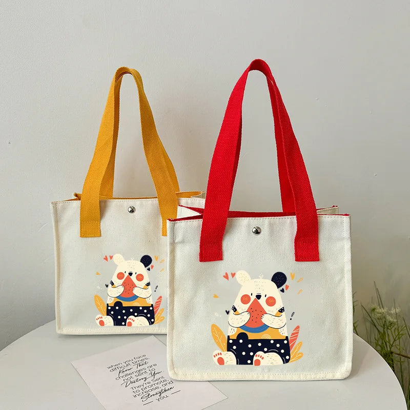 Wholesale Recyclable Cotton Tote Bag Natural Color Heat Transfer Printing Handbag for Women