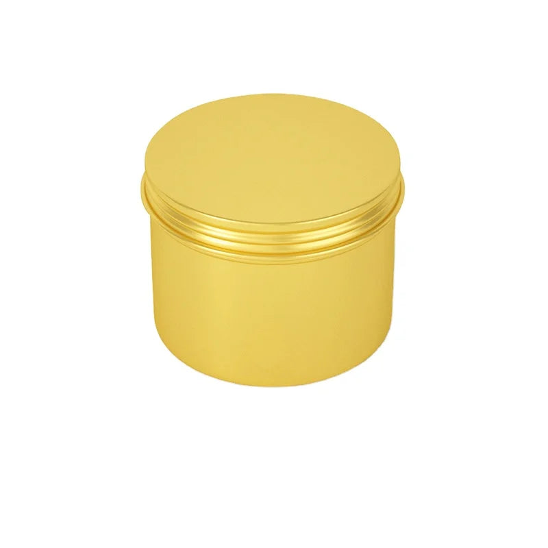 Wholesale 100g Gold Aluminum Jars with Screw Cap Screen Printed for Skin Care & Food Storage Metal Bottles for Candle Storage