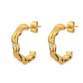 Ins Popular 18k Gold Plated Earrings Cz Zircon c Shape Earrings Jewelry