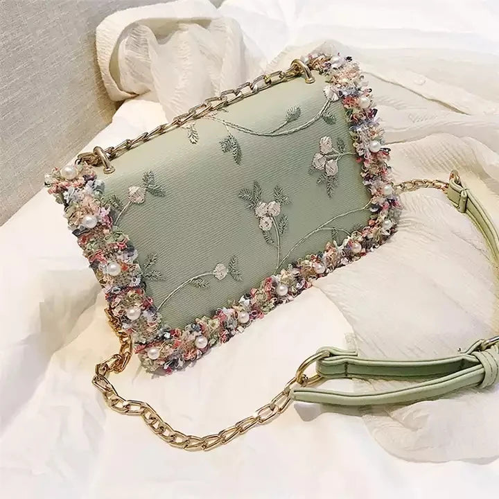 Custom Print Trendy Colorful Candy Flower PU Lady Fashion Sling Bag Mini Crossbody