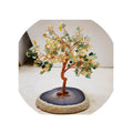 Lucky Crystal Tree Natural Admix with Agate Slab Base Money Tree Gemstone Life Tree Home Decor Gift