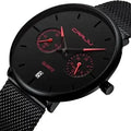 CRRJU 2162 Sport Casual Waterproof Black Watch for Man Fashion Quartz Full Steel Watch Mens Auto Date Unique Watch