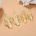 Flower Crystal Adjustable Knuckle Antique Finger Nail Rings Sets Woman