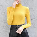 Women Pullover Turtleneck Sweater Autumn Long Sleeve Slim Elastic Simple Basic Cheap  Sweater