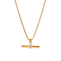 Best Selling Diamond Micro-Inlaid 18K Gold-Plated Stainless Steel Bar Pendant for Girls Geometric Vintage for Anniversaries