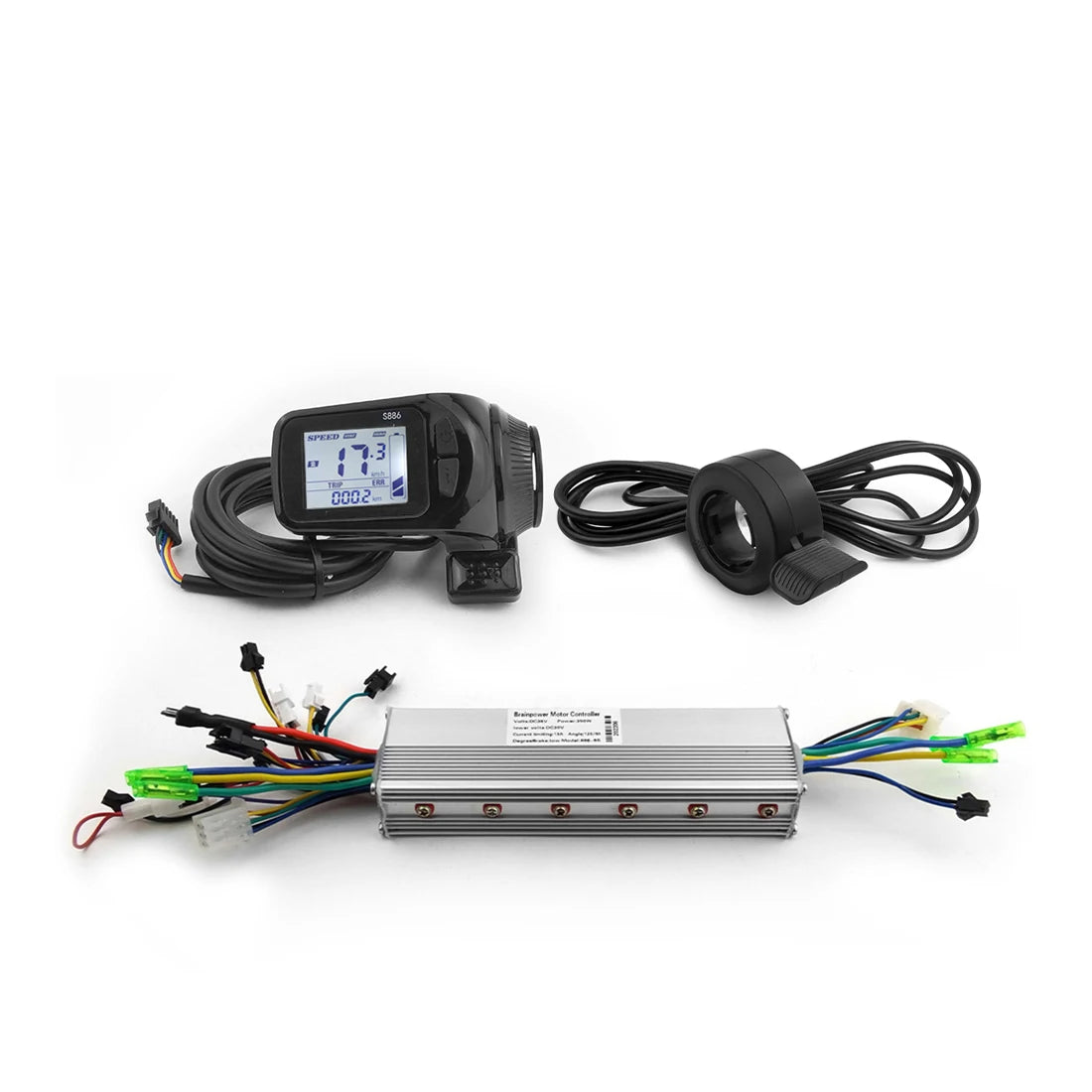 24V 36V 48V Waterproof Quick Fast Simple Installation Ebike Dual Drive Controller With Thumb Throttle LCD Display