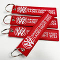 Custom Personalized Embroidery Fabric Key Ring Design Logo Name Tag Accessories Car Racing Bike Motorcycle Keychain Key Holder