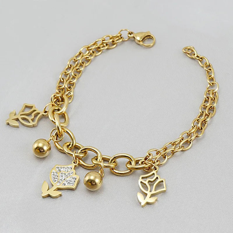 2026 New Jewelry Wholesale Armband 18k Gold Chain Stainless Steel Charm Bracelet