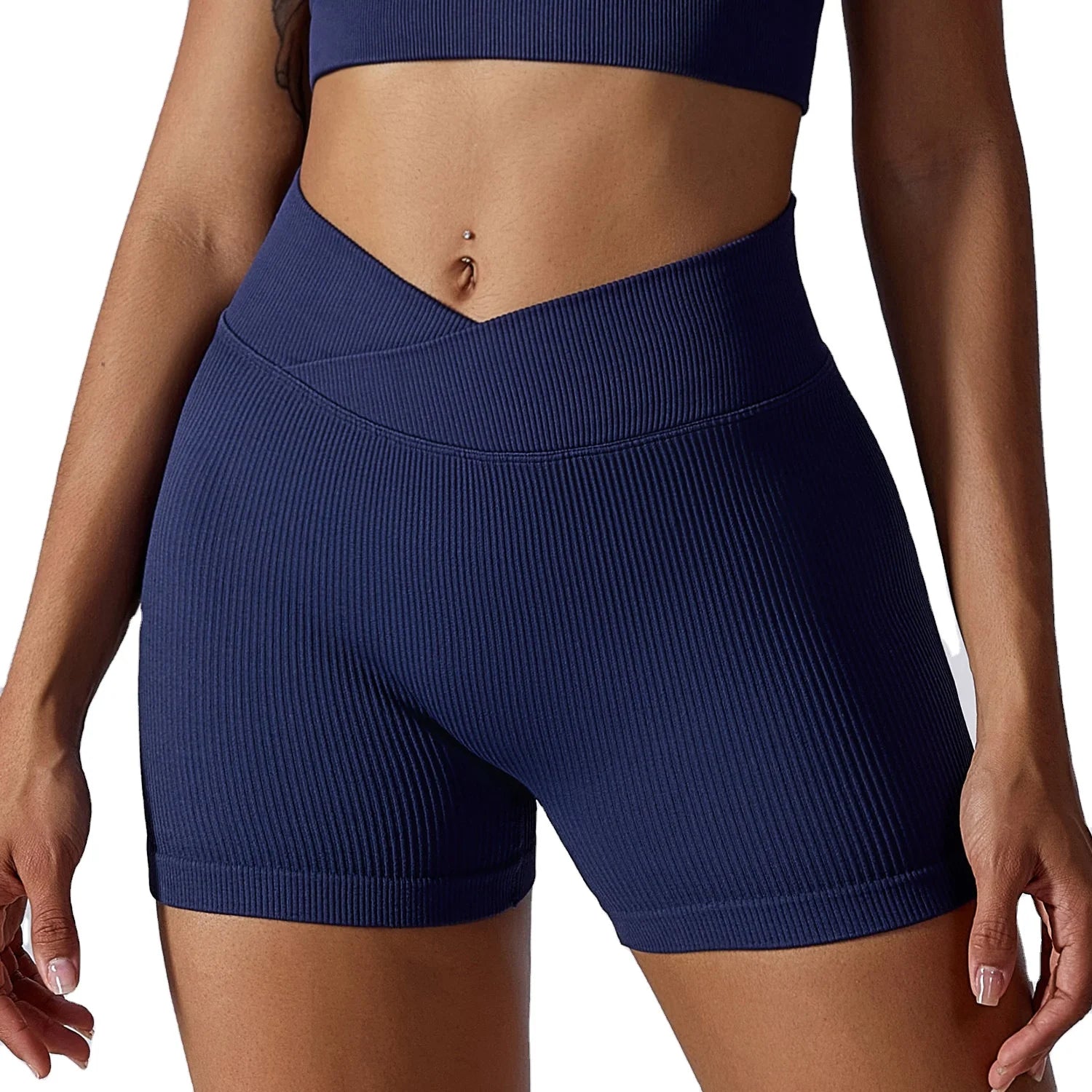 Seamless High Waist Yoga Shorts for Abdomen Tightening Hip Lifting Fitness Running Outdoor Cycling Sports Shorts for Women
