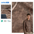 PFAS FREE 2025 Trend Washing Fade Rayon-Backed PU Leather Fabric for Jackets Men Women Premium Garment Material Custom Colors