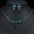 2022 New Arrival Crystal Wedding Jewelry Bridal Jewelry Set Fashion Flower Zircon Earring Necklace Set for Women Girls Girls