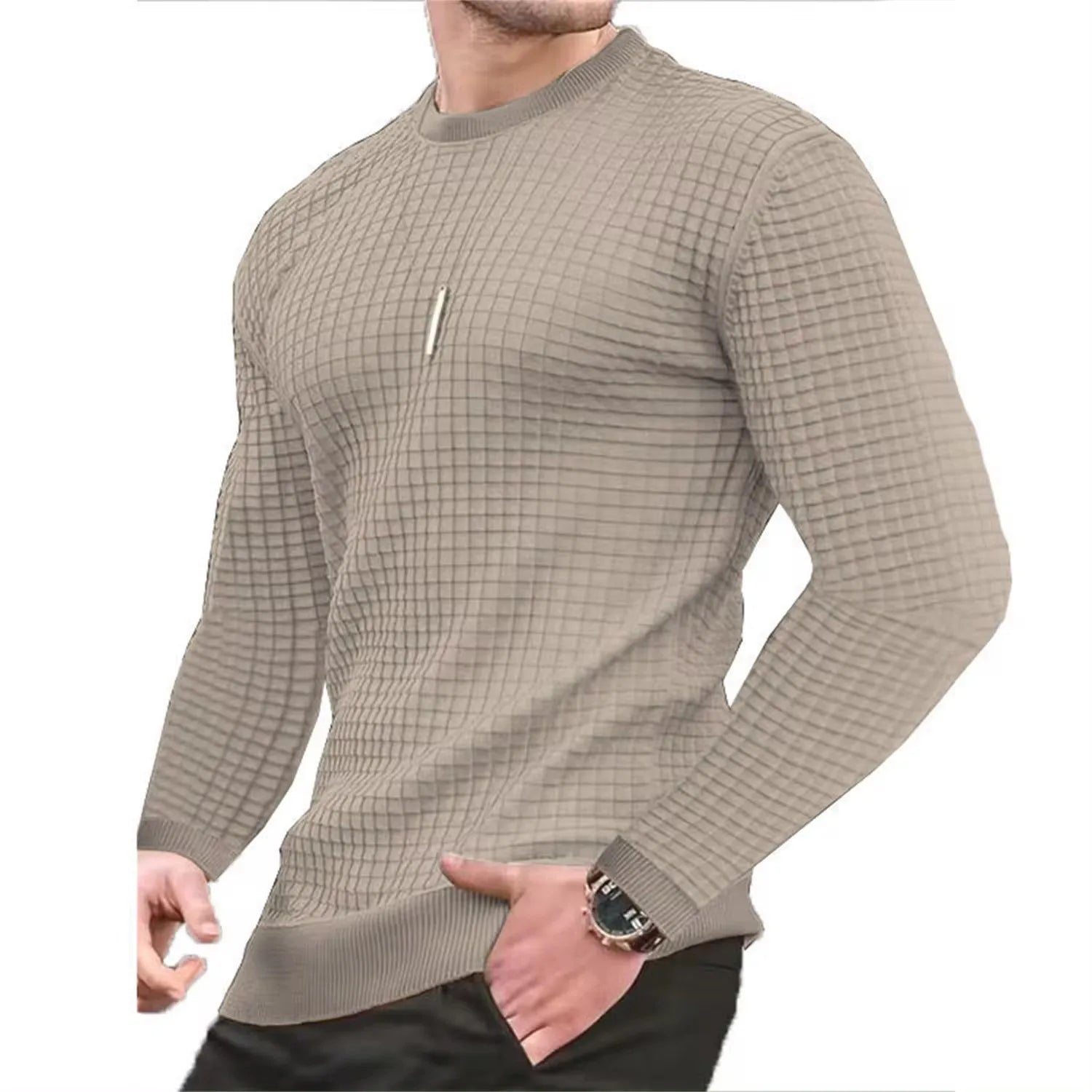 S-3XL Sweatwear Men's Casual Long Sleeve Basic Knitted Sweater Pullover Male Round Collar Autumn Winter Tops Sweatshirts T-shirt