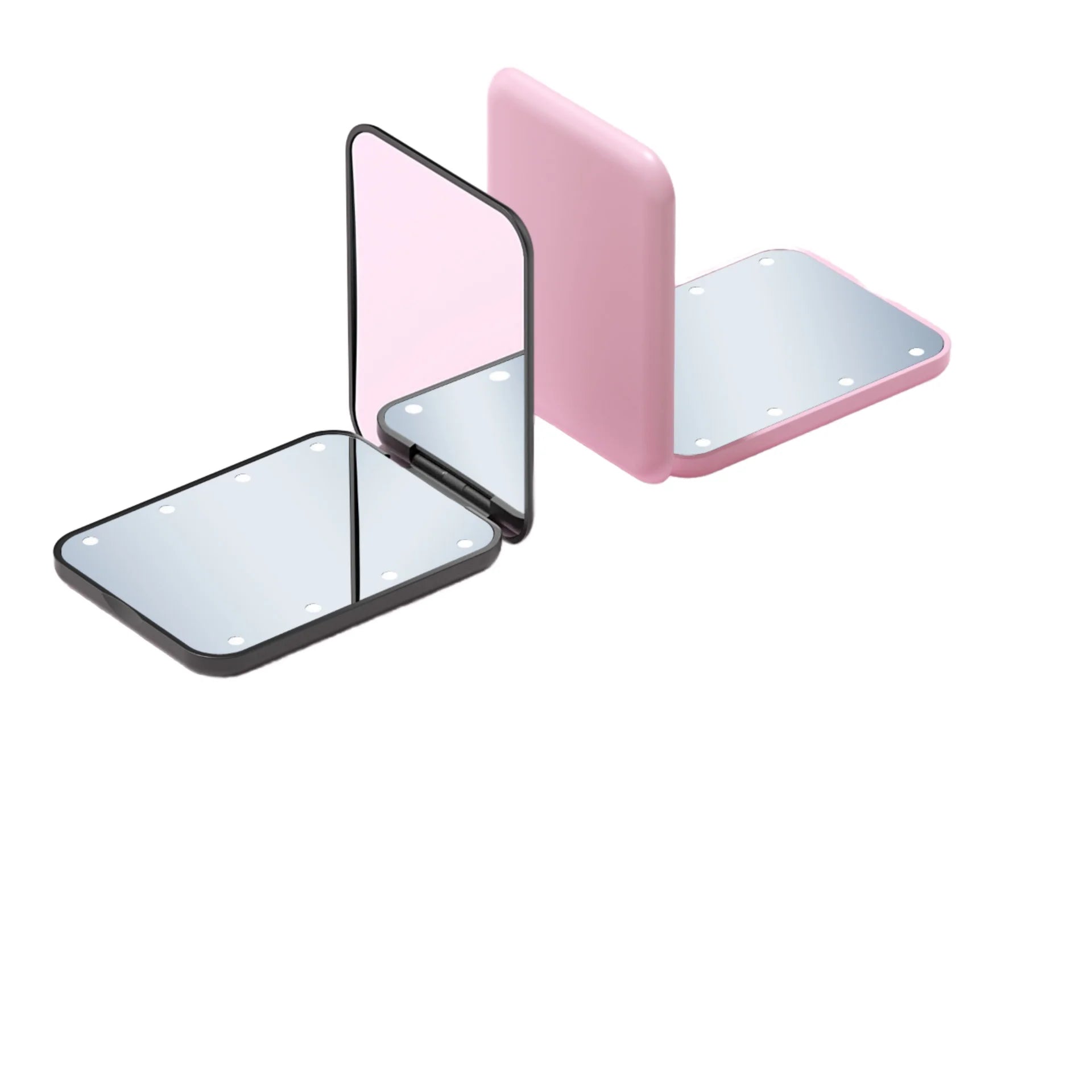Hot Selling X1 X2 LED Lighted Cosmetic Mirror Handheld Makeup Mirror for Girls Mini Cute Compact Pocket Mirror