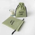 Custom Logo Eco-Friendly Recyclable Biodegradable Green Jute Linen Drawstring Burlap Pouches for Tarot Cards