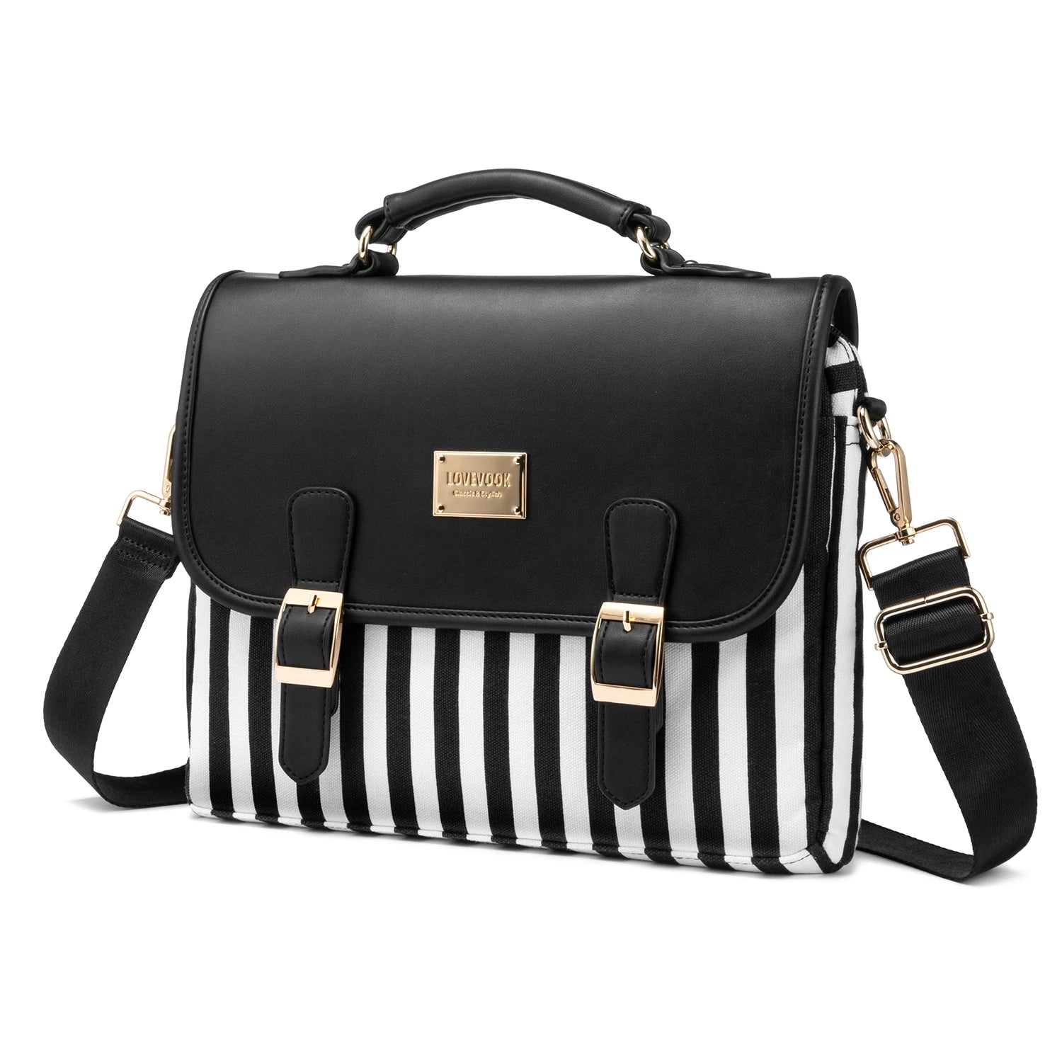Lovevook Wholesale Women's Fashion Canvas Laptop Bag 15.6in Large Capacity Shoulder Bag Ladies Briefcase for Office Work School