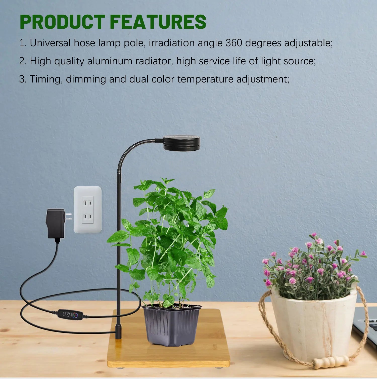EDKFARM  Professional LED Plant & Aquarium Light - Full Spectrum USB Powered Modern Interior Design (Customizable)