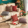 Lumbar Pillow Cover Nature Printed Snowflake Striped Plaid Pillow case Cozy Christmas Throw Pillow Cover Sofa Decorative Cushion