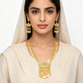 Gold Silver Plated Bohemian Style Metal Pendant Necklace Earring Set Women's Birthday Gift Holiday Jewelry