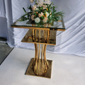CZ210511-3 Birthday Babyshow Party Gold Stainless Steel Display Cake Plinth Table